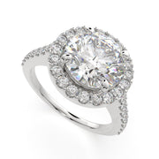 Bianca Round Cut Halo Pave Engagement Ring Setting - Nivetta